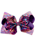 Mermaid 8" Hair Bow, Rainbow-Pink
