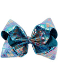 Mermaid 8" Hair Bow, Rainbow-Blue