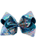 Mermaid 8" Hair Bow, Rainbow-Blue