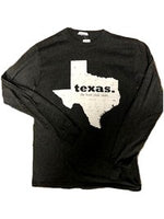 Unisex Long Sleeve "Texas, The Lone Star State" Tee, Charcoal