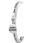 "Mom's Blessing" Charm Bracelet, Antique Silver