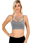 Triple Criss Cross Bralette, Heather Grey