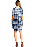 Boho Cozy up any outfit with this plaid patterned, loose fit, round neck, long sleeved, black