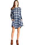 Boho Cozy up any outfit with this plaid patterned, loose fit, round neck, long sleeved, black