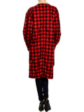 Buffalo Plaid Knee High Jacket, Red