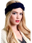 Braided crochet headband, Navy