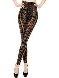 Aztec Print Legging , Gold