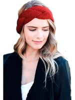 Braided crochet headband, Red