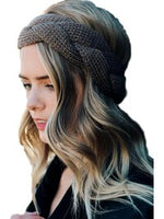 Braided crochet headband, Mocha