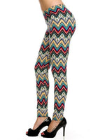 Chevron Print Legging , Multi  (OS Fits Most)