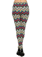 Chevron Print Legging , Multi  (OS Fits Most)