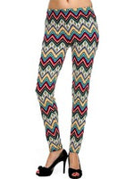 Chevron Print Legging , Multi  (OS Fits Most)