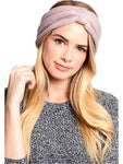 Bow turban crochet headband, Rose