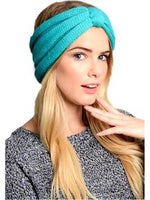 Bow turban crochet headband, Mint