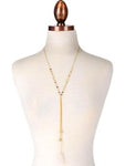 Crystal Stone Drop Necklace, Gold