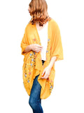 Daisy Floral Kimono, Mustard