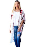 Floral Print Kimono, Cream