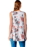 Floral Swing Tank Top, Grey
