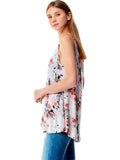 Floral Swing Tank Top, Grey