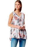 Floral Swing Tank Top, Grey