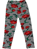 Girls Flower Houndstooth Legging, Multi