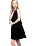 Girls Mock Neck Dress, Black
