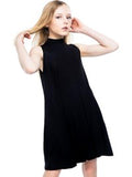 Girls Mock Neck Dress, Black