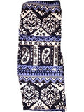 Girls Printed Leggings, Blue-White