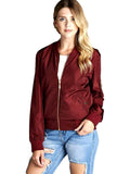 Light Weight Bomber Jacket, Burgundy