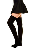 Ladies Thigh High Socks, Blk