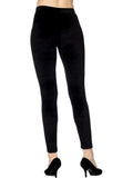 High Waist Velour Leggings, Black