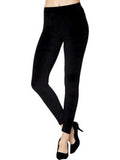 High Waist Velour Leggings, Black