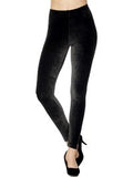 High Waist Velour Leggings, Charcoal