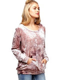Long Sleeve Velour Top, Mauve