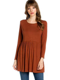 Long Sleeve Baby Toll Top, Hazelnut