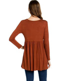 Long Sleeve Baby Toll Top, Hazelnut