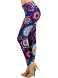 Mandala Flower Printed Leggings, Multi