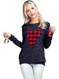 Long Sleeve  Polka-Dot Reindeer Top, Charcoal