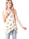 Pineapple Print Sleeveless Top, Ivory