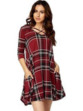 Plaid Criss Cross Dress, Burgundy