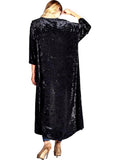 Open Ice Velour Maxi Cardigan, Black