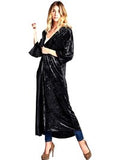 Open Ice Velour Maxi Cardigan, Black