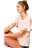 Pom Pom Trim Top, Blush