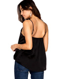 Satin Criss Cross Cami, Black