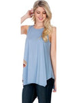 Sleeveless Fashion Tank Top, Dusty Blue