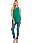 Sleeveless Fashion Tank Top, Green