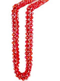 Stunning Glass Bead Necklace, Ab Red