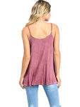 Spaghetti strap top with lace detailing on the front , Mauve