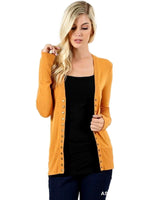 Snap Button Sweater Cardiga, Ash Mustard