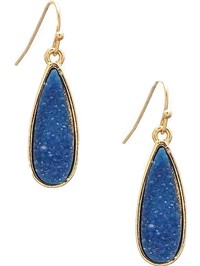 Teardrop Druzy Drop Earring, Blue